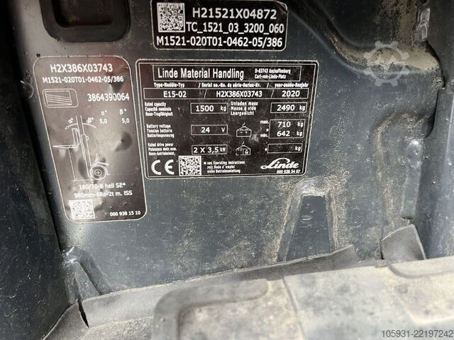 Električni viljuškar na 3 točka Linde E15-02