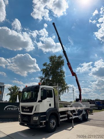 Grue montée sur camion MAN TGS 26.400 6x4 KRAN 4xAbstzg FUNK 5/6 Steuer AHK