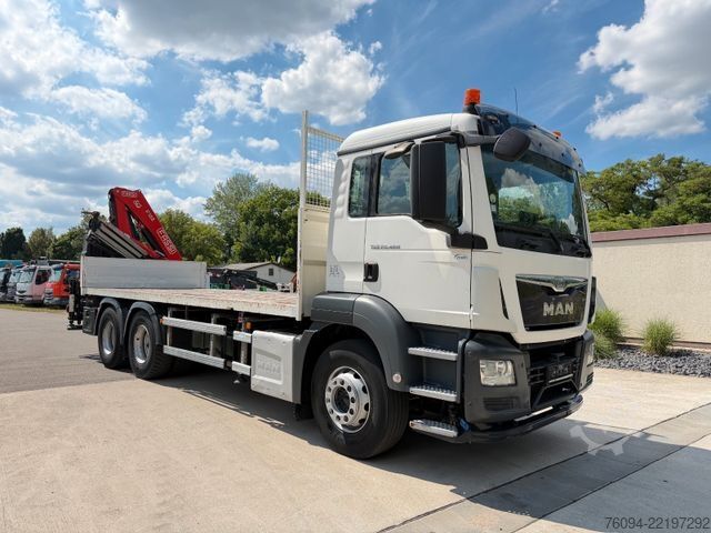 Grue montée sur camion MAN TGS 26.400 6x4 KRAN 4xAbstzg FUNK 5/6 Steuer AHK
