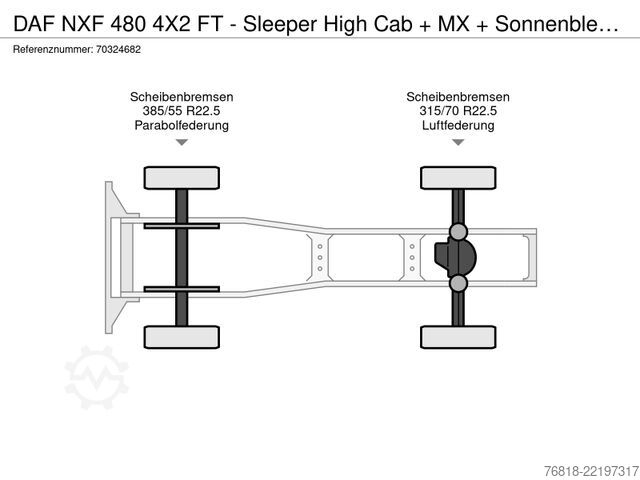 标准牵引车头 DAF NXF 480 4X2 FT - Sleeper High Cab + MX + Sonnenb
