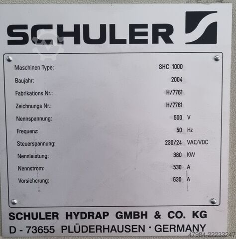 Гідравлічний прес/промисловий робот SCHULER SHC 1000