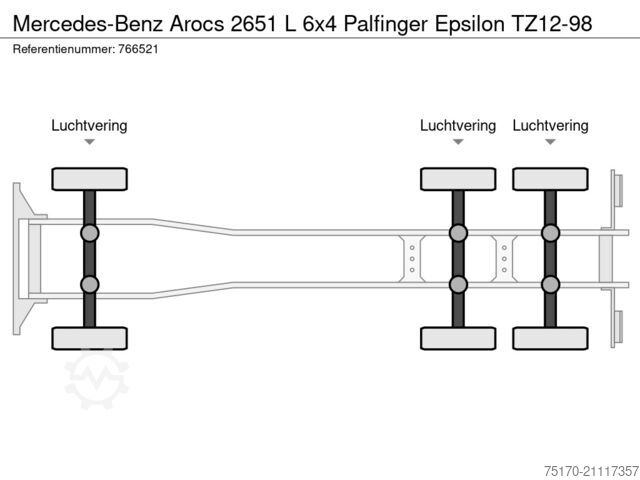 কাঠের ট্রাক Mercedes-Benz Arocs 2651 L 6x4 Palfinger Epsilon TZ12-98