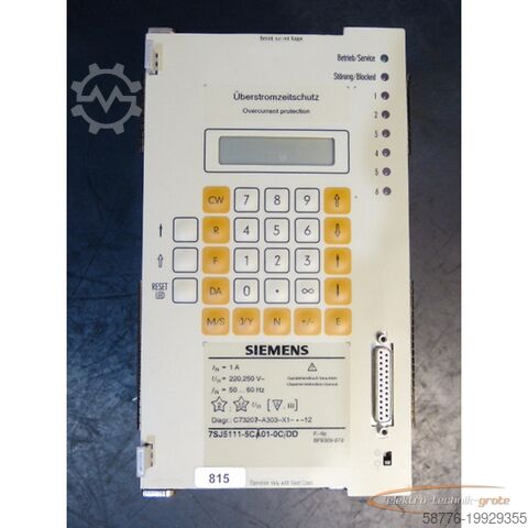 Siemens komponenta Siemens 7SJ5111-5CA01-0C / DD Überstromzeitschutz