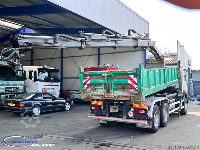 Tipper with crane DAF CF 85.410 ATE, Hiab 166, 6x4 Steel spring