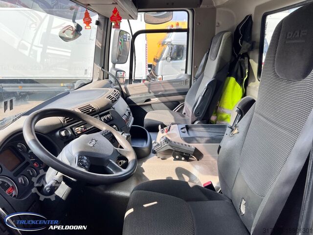 Tipper with crane DAF CF 85.410 ATE, Hiab 166, 6x4 Steel spring