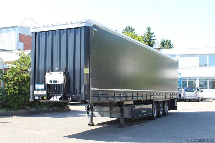 Open semitrailer with tarp Krone Plane Edscha Liftachse Pal.-Kasten