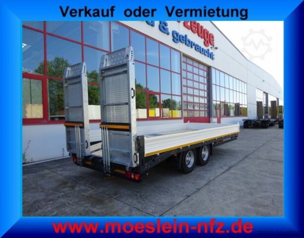 Reboque com plataforma rebaixada Möslein TTT 11-6,2 BR Weiß  Tandemtieflader mit breiten RampenNeufahrzeug