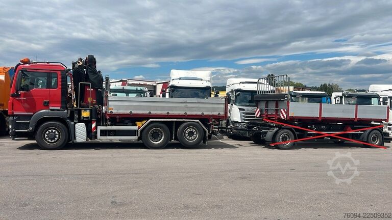 Tipper truck MAN TGS 28.480 6x4-4 ALLRAD KRAN 19m SEILWINDE Wechs