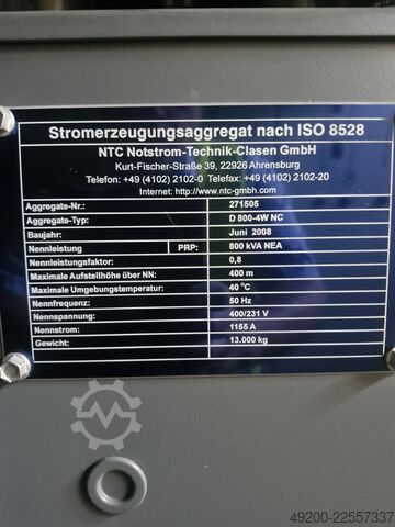 Gerador de energia de emergência NTC D 800-4W NC