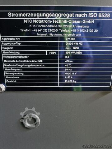 Gerador de energia de emergência NTC D 800-4W NC