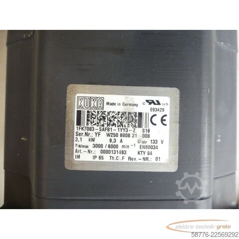 제어 장치 KUKA 1FK7083-5AF81-1YY3-Z S16 Servomotor SN: YFW250680831008