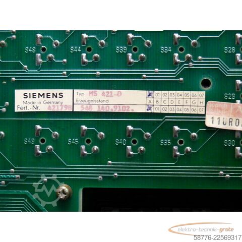 Komponent Siemens Bedientafel Sinumerik 8 MS421-D