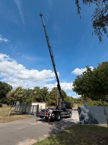 Camión portacontenedores de gancho DAF CF 6x2 lift/lenk Abrollkipper KRAN 22m FUNK