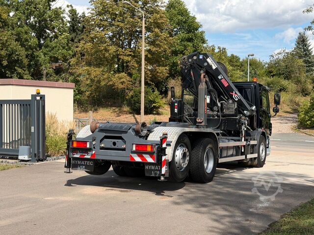 Camión portacontenedores de gancho DAF CF 6x2 lift/lenk Abrollkipper KRAN 22m FUNK