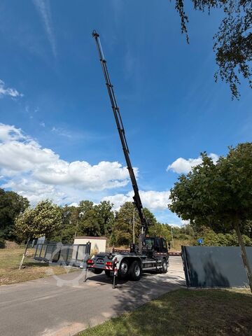 Camión portacontenedores de gancho DAF CF 6x2 lift/lenk Abrollkipper KRAN 22m FUNK