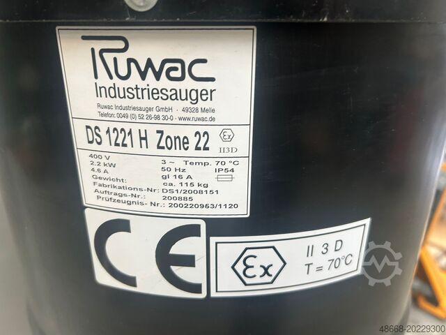 Aspiradora industrial Aspiradora Ruwac Modell DS 1221 H Ex