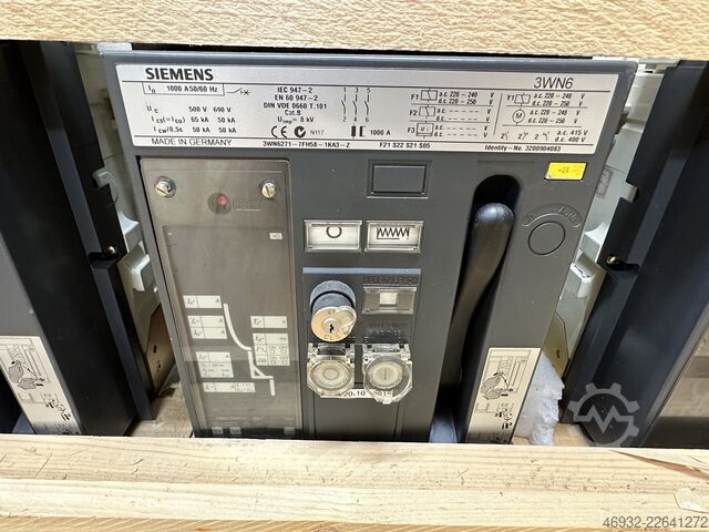 Disjoncteur à tiroir – 1 000 A Siemens 3WN6