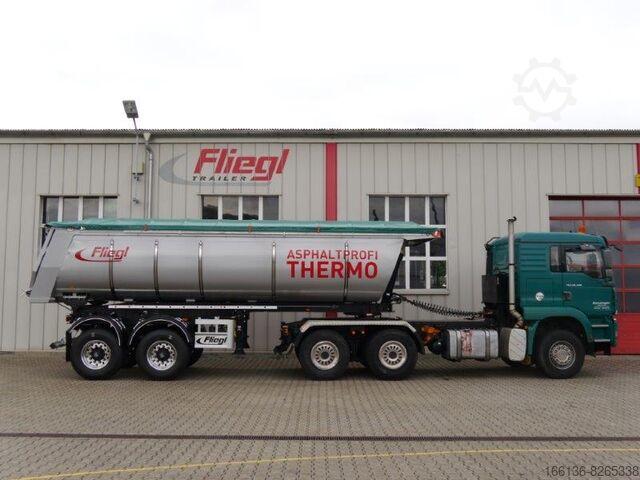 Semi-tipper trailer Fliegl 2 oder 3-Achs Thermokipper Asphaltprofi