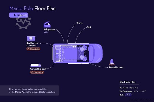 عربة التخييم Mercedes Marco Polo 2021 | Cambio automatico | Tetto a soffietto