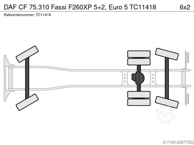 Krovimo platforma DAF CF 75.310 Fassi F260XP 5+2, Euro 5