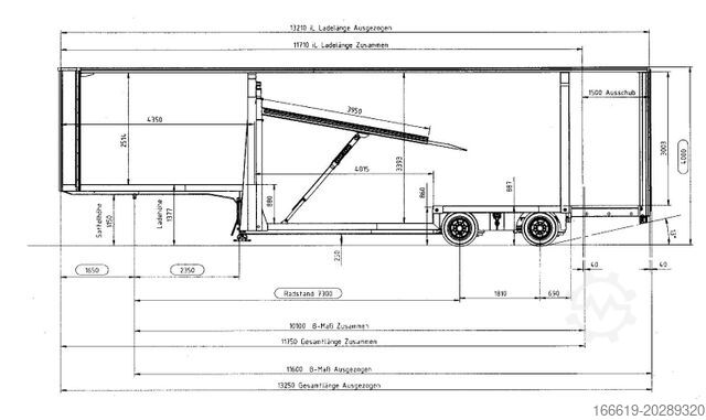 مقطورة نصف منخفضة  Geschlossener Autotransporter/Maschinentransport