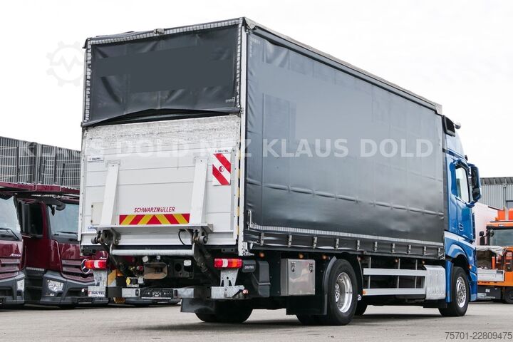 Flatbed truck with tarp MERCEDES-BENZ Actros 1863 Pritsche Plane Retarder LBW Euro 6