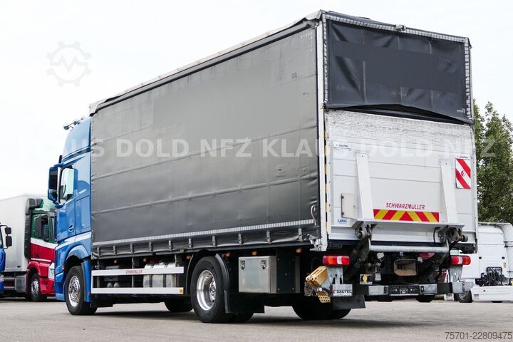 Flatbed truck with tarp MERCEDES-BENZ Actros 1863 Pritsche Plane Retarder LBW Euro 6