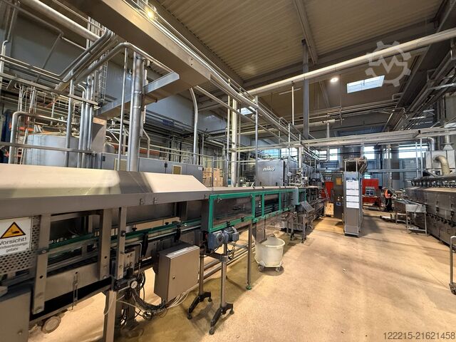 Γραμμή εμφιάλωσης γυάλινων φιαλών μίας χρήσης από Krones, KHS Meypack, Kisters, Logopack (1999) Krones, KHS Abfülllinie für Glasflaschen (Einweg)