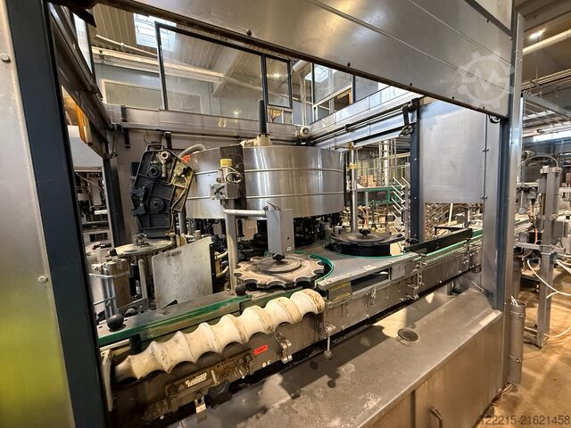 Γραμμή εμφιάλωσης γυάλινων φιαλών μίας χρήσης από Krones, KHS Meypack, Kisters, Logopack (1999) Krones, KHS Abfülllinie für Glasflaschen (Einweg)