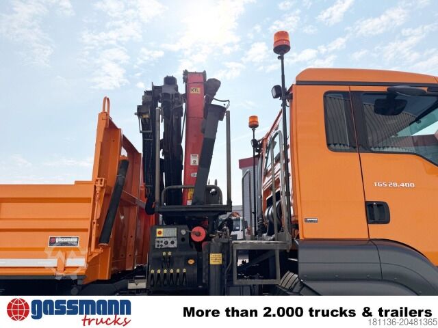 Vörubíll með tippgrind MAN TGS 28.400 6X4-4 BL, Kran,