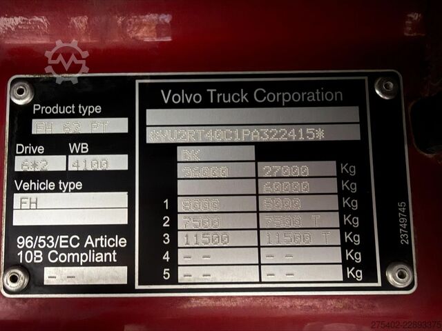 Standardni SZM Volvo FH 500 6X2/2/ FULL AIR/ DUAL CLUTCH/ WB 410/ SP...