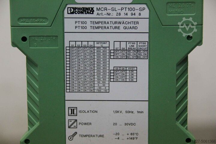 Lämpötilavahti Phoenix Contact MCR-SL-PT100-SP