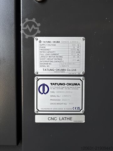 CNC rennibekkur Okuma GENOS L3000-e (Mx450)