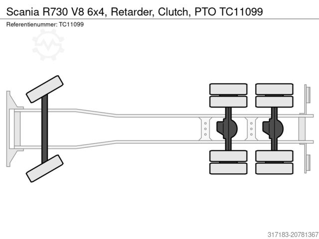 Chasis con cabina Scania R730 V8 6x4, Retarder, Clutch, PTO