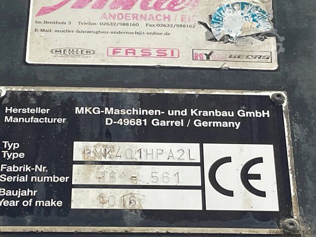 Автокран DAF CF 460 CF 460 Met MGK HMK 401HPa2L kraan