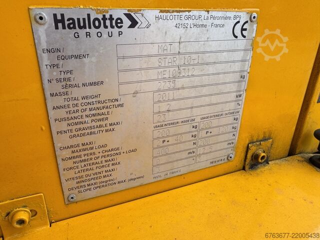  HAULOTTE Star 10 Electric Masthoogwerker / Vertical Boom lift 10M werkhoogte 2011