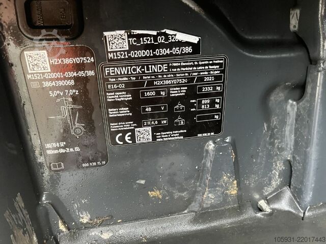 Elektrische vorkheftruck 3 wielen Linde E16-02
