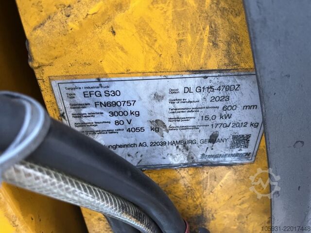 Elektryczny wózek widłowy 4-kołowy Jungheinrich EFGS30