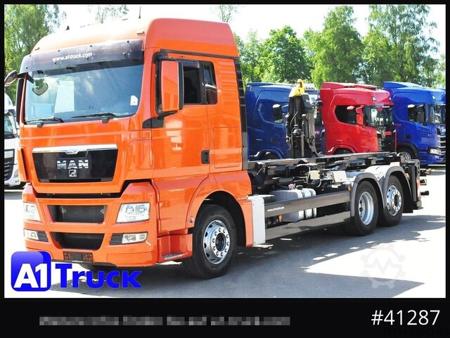 کامیون کمپرسی با جرثقیل قلابی MAN TGA 26,400 XXL, Silosteller, Intardfer