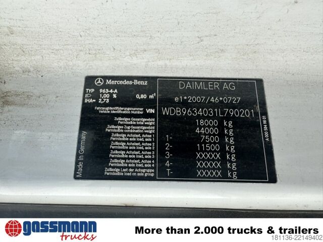 وحدة جرار قياسية Mercedes-Benz Actros 1845 LS 4x2, StreamSpace, Kipphydraulik