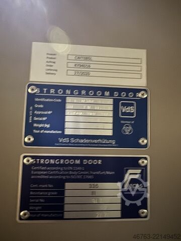 Klimatiseret værdiboks af container-type Strongroomdoor CWT085L 