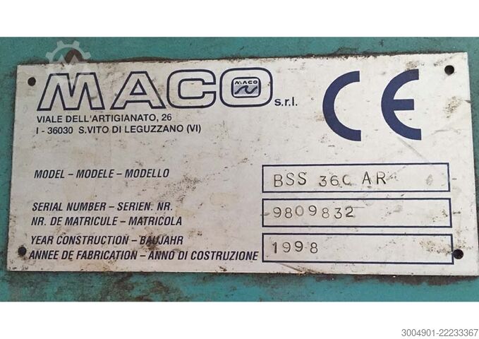 SEGATRICE AUTOMATICA MACO BSS 360 AR