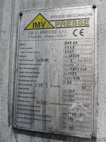 Mechanical Press DMS 40 IMV