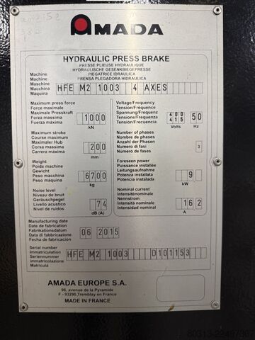  AMADA HFE M2 100-3