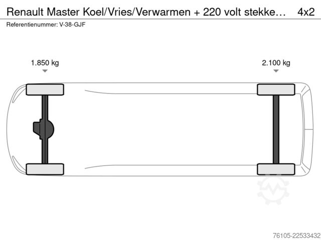 Furgão frigorífico Renault Master Koel/Vries/Verwarmen + 220 volt stekker ...