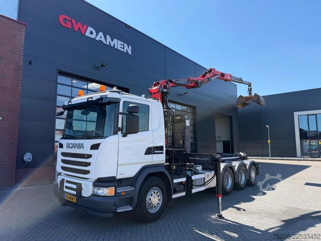 Koukkuvarsijärjestelmä Scania G450 8x4 Haaksysteem / Z kraan Euro 6