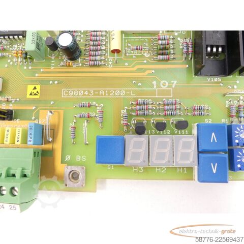 Komponentas Siemens C98043-A1200-L 107 Steuerungskarte SN:Q69004
