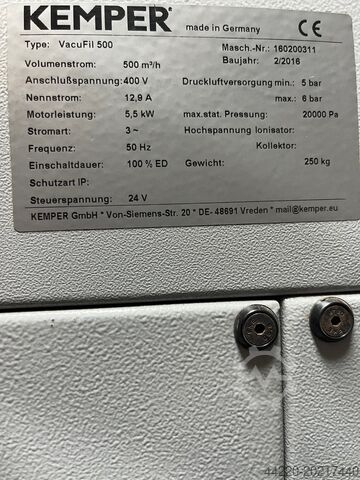Extracción de humos de soldadura KEMPER VACU FIL 500