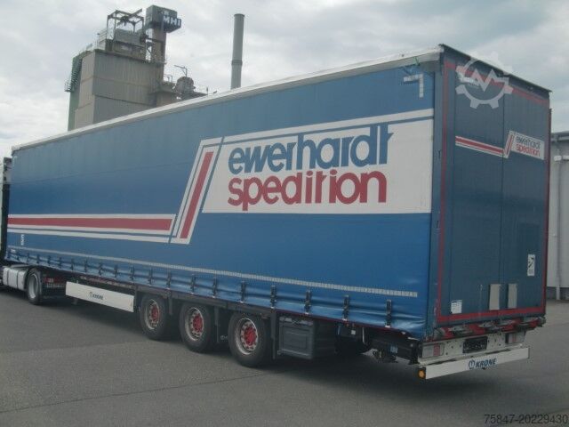 Semi-trailer with flatbed & tarpaulin Krone SDP 27 Mega Liftachse Hubdach