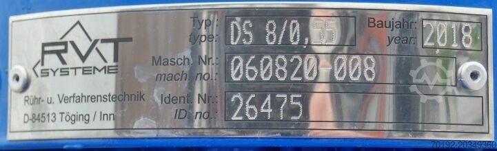 530 liter heat-/coolable pressure tank, Aisi 316 with propeller agitator  9570